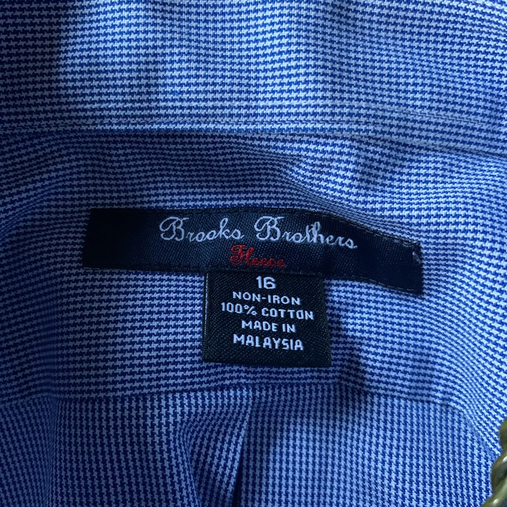 Boys Non-iron Brooks Brothers Pinpoint Houndstooth